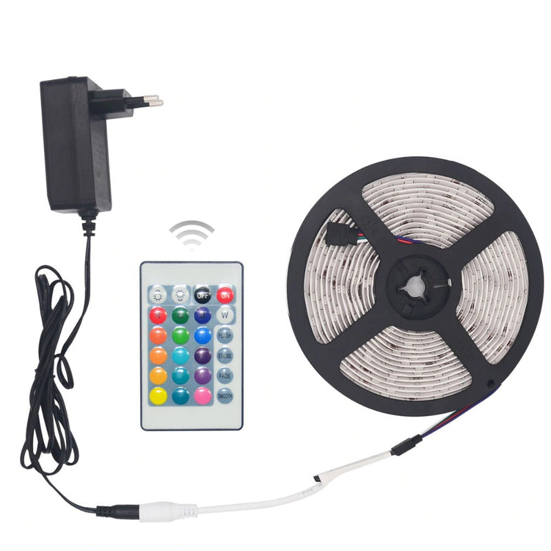 RGB LED Strip With Controller (3 Meters slim strips)