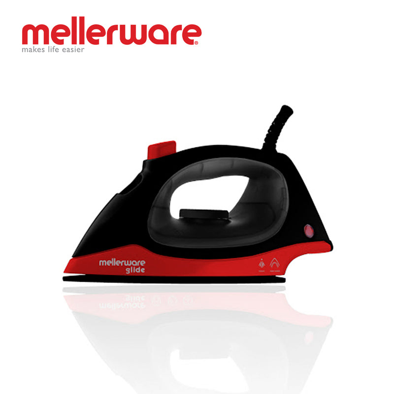 mellerware iron steam / dry non-stick black 100ml 1200w "glide"