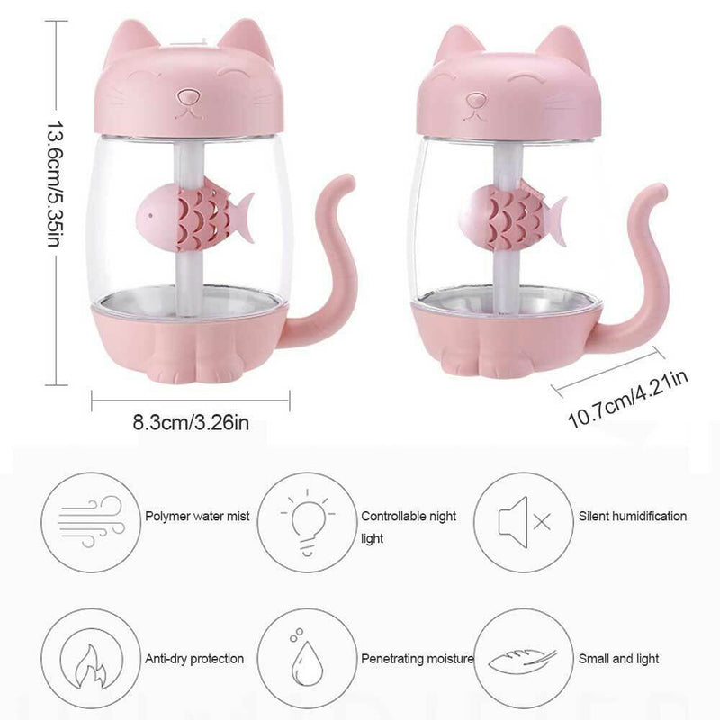 Kitty Humidifier with LED Night Light and Power Fan