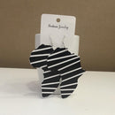 Black And White African Map Earring
