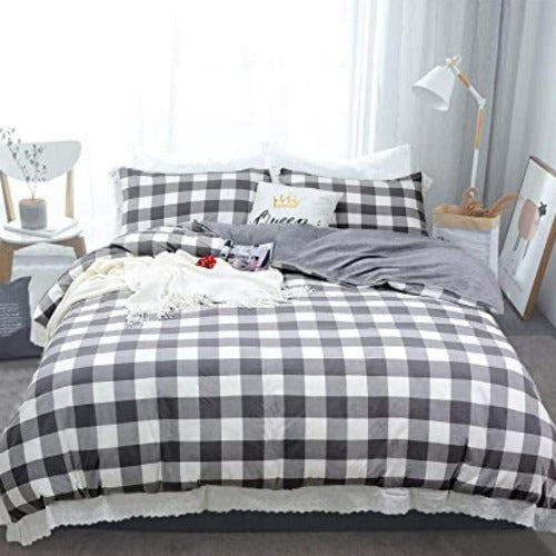 Mainstays Buffalo Chekered White&Black Bedding Set