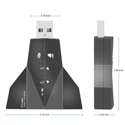 USB External Stereo Sound Adapter, Double USB Microphone & Double USB Headset